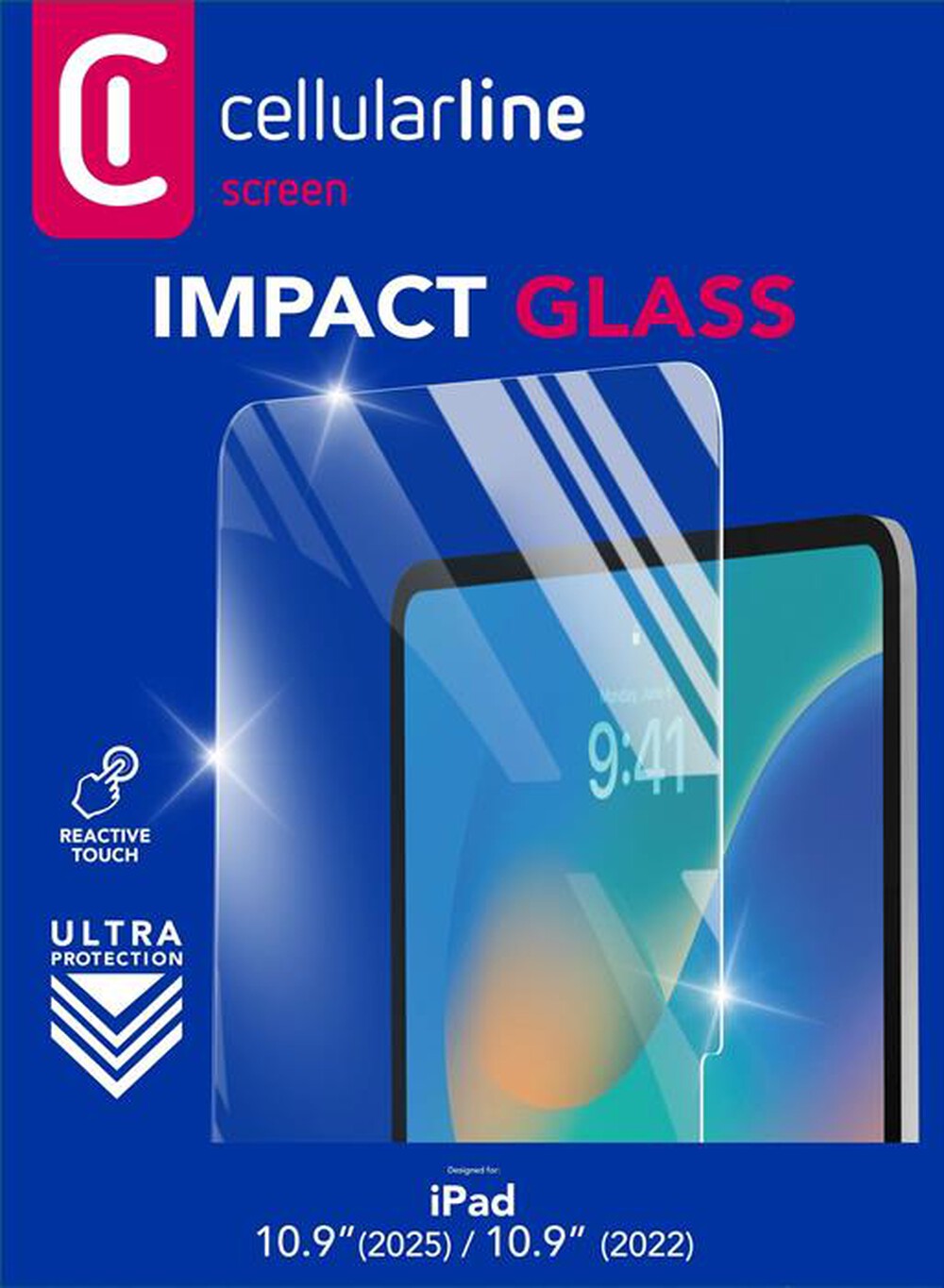 Immagine del prodotto CELLULARLINE - Vetro IMPACT GLASS per iPad 11" (A16)/iPad 10.9"-Trasparente