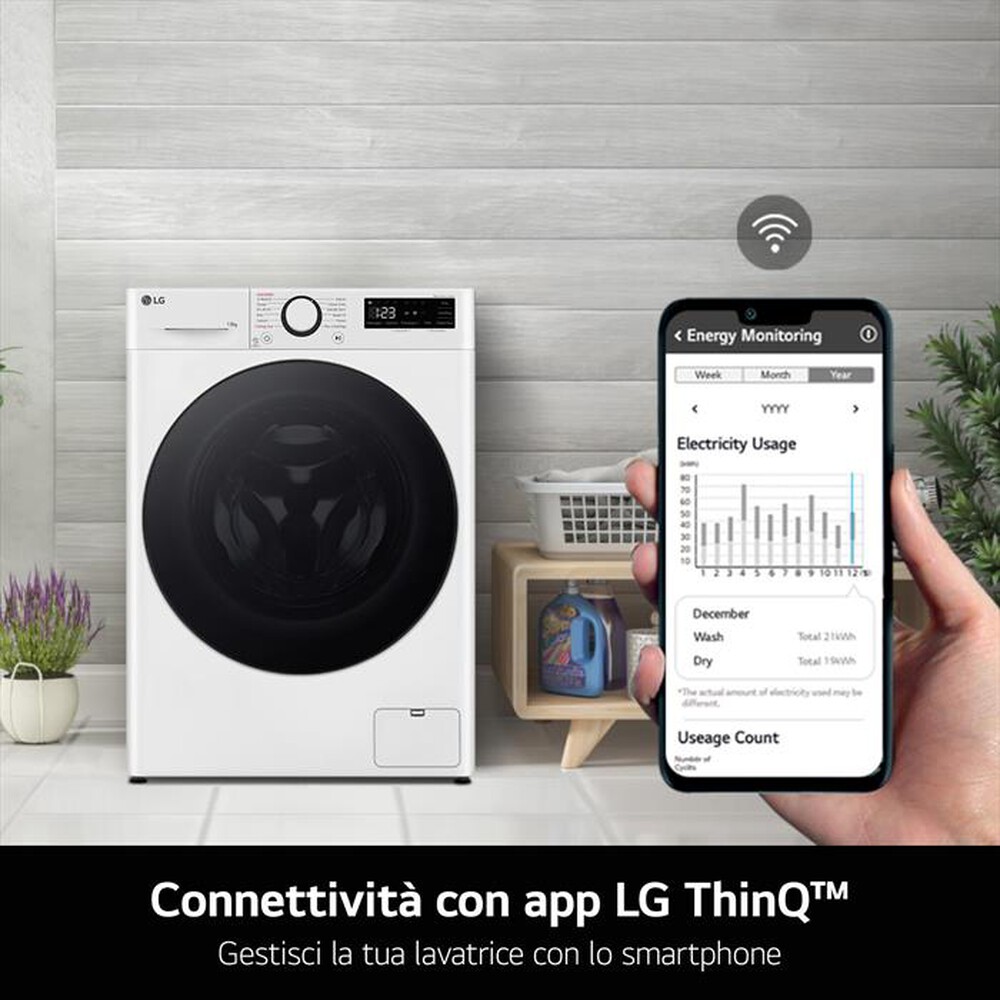 "LG - Lavatrice AI DD R7 F4R7011TSWB 11kg Classe A-Bianca"