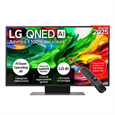 LG - Smart TV QNED evo AI UHD 4K 43" 43QNED86A6C-Charcoal Black
