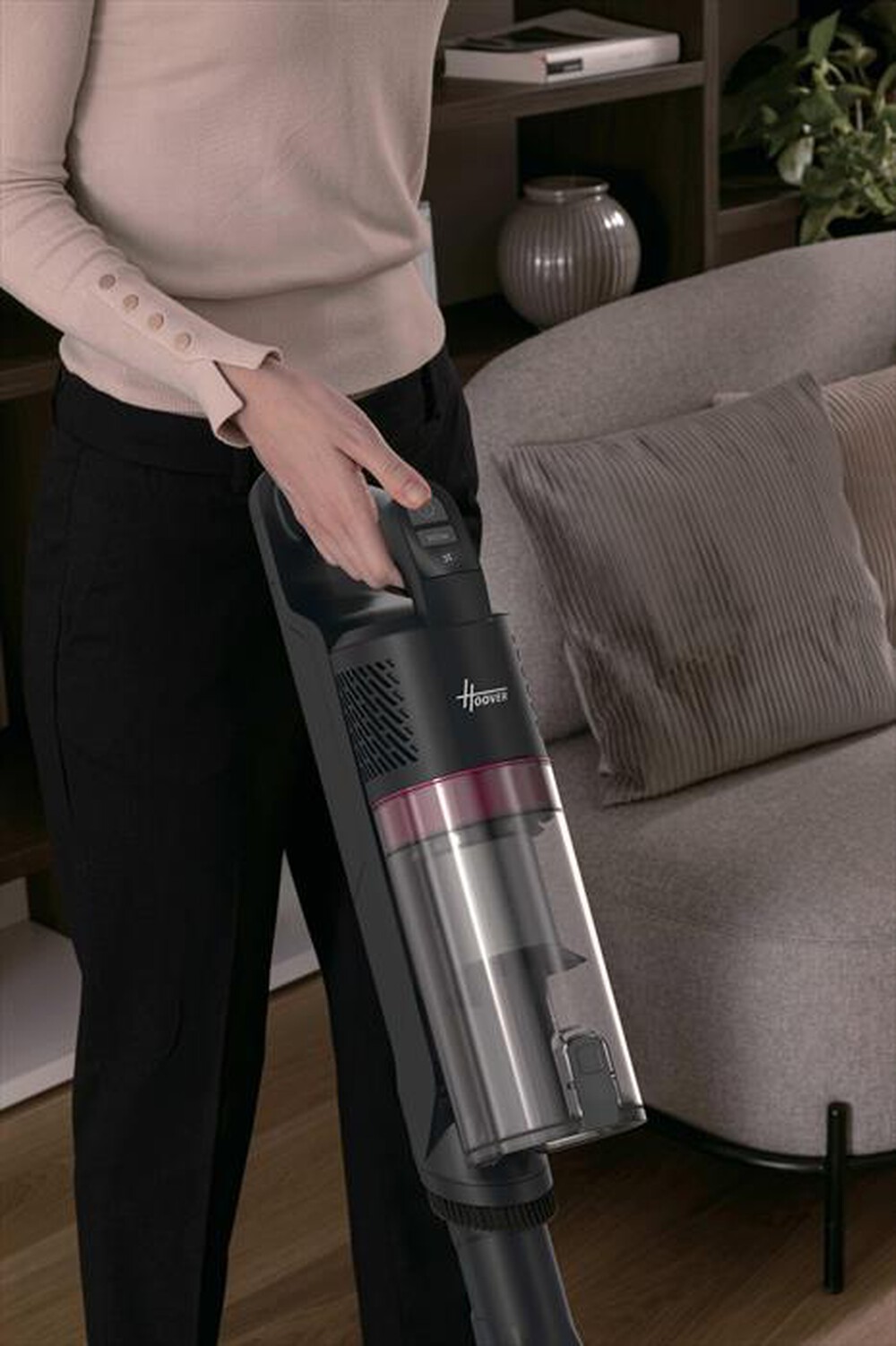 Immagine del prodotto HOOVER - Aspirapolvere a bastone 2 in 1 HF1M10HX 011-Magenta, Nero