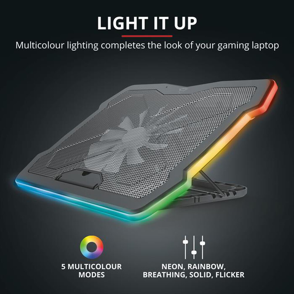 "TRUST - GXT1126 AURA LAPTOP COOLING STAND-Black/Illuminated"