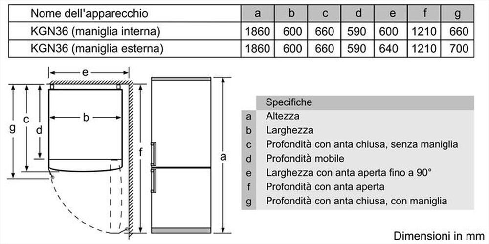 "BOSCH - Frigorifero combinato KGN36NLEA Classe E-Metal look"
