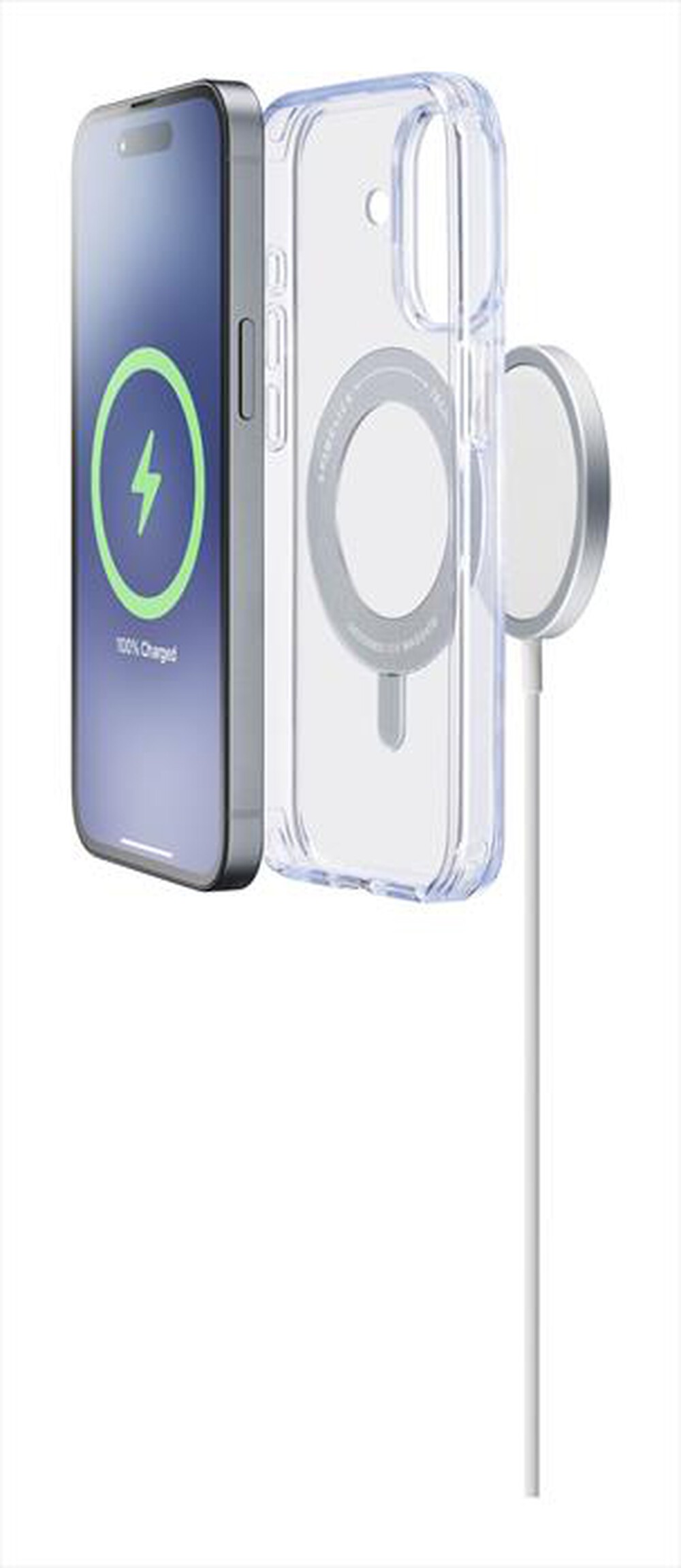 "CELLULARLINE - Cover SPIN MAG per iPhone 16-Transparent"