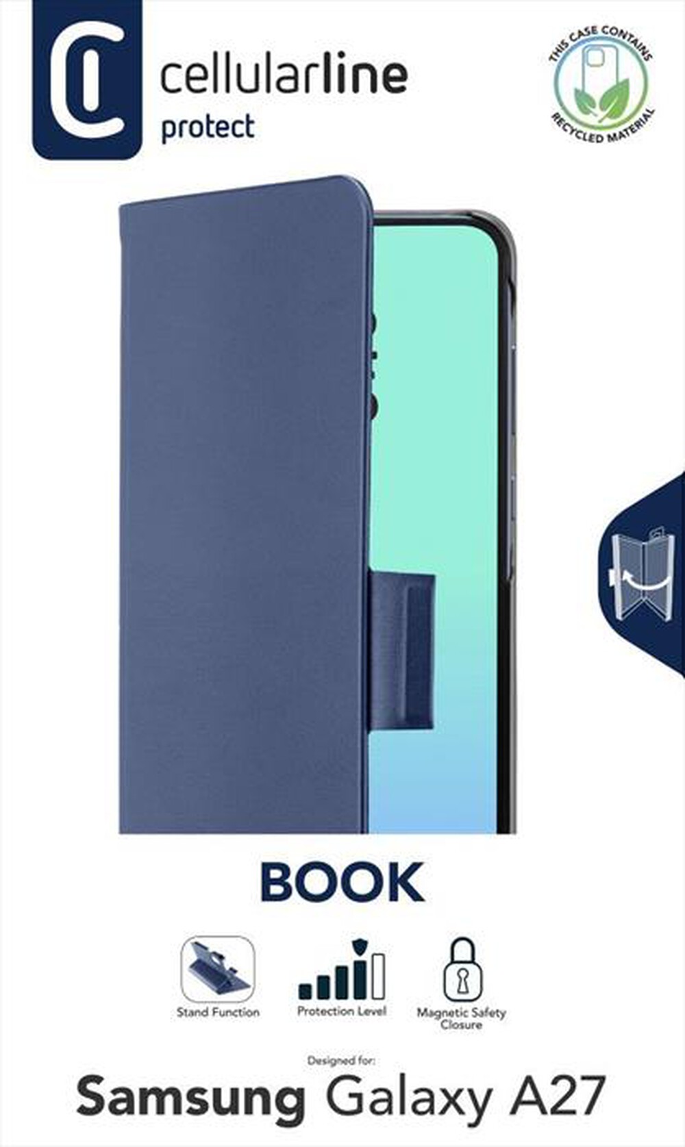 Immagine del prodotto CELLULARLINE - Custodia a libro BOOK 3 per Galaxy A27-Blu