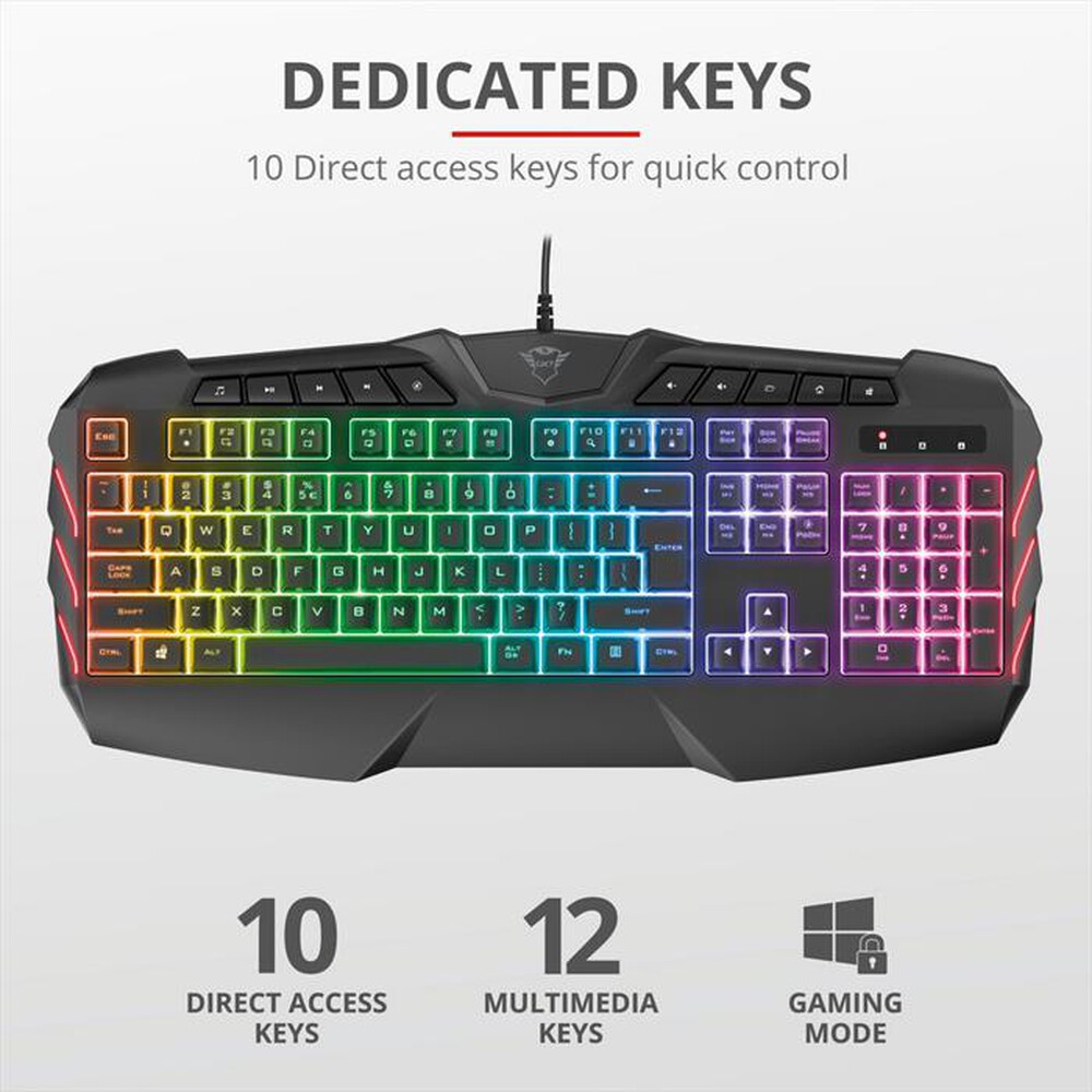 "TRUST - GXT881 ODYSS SEMI-MECH KEYBOARD IT-Black RGB"