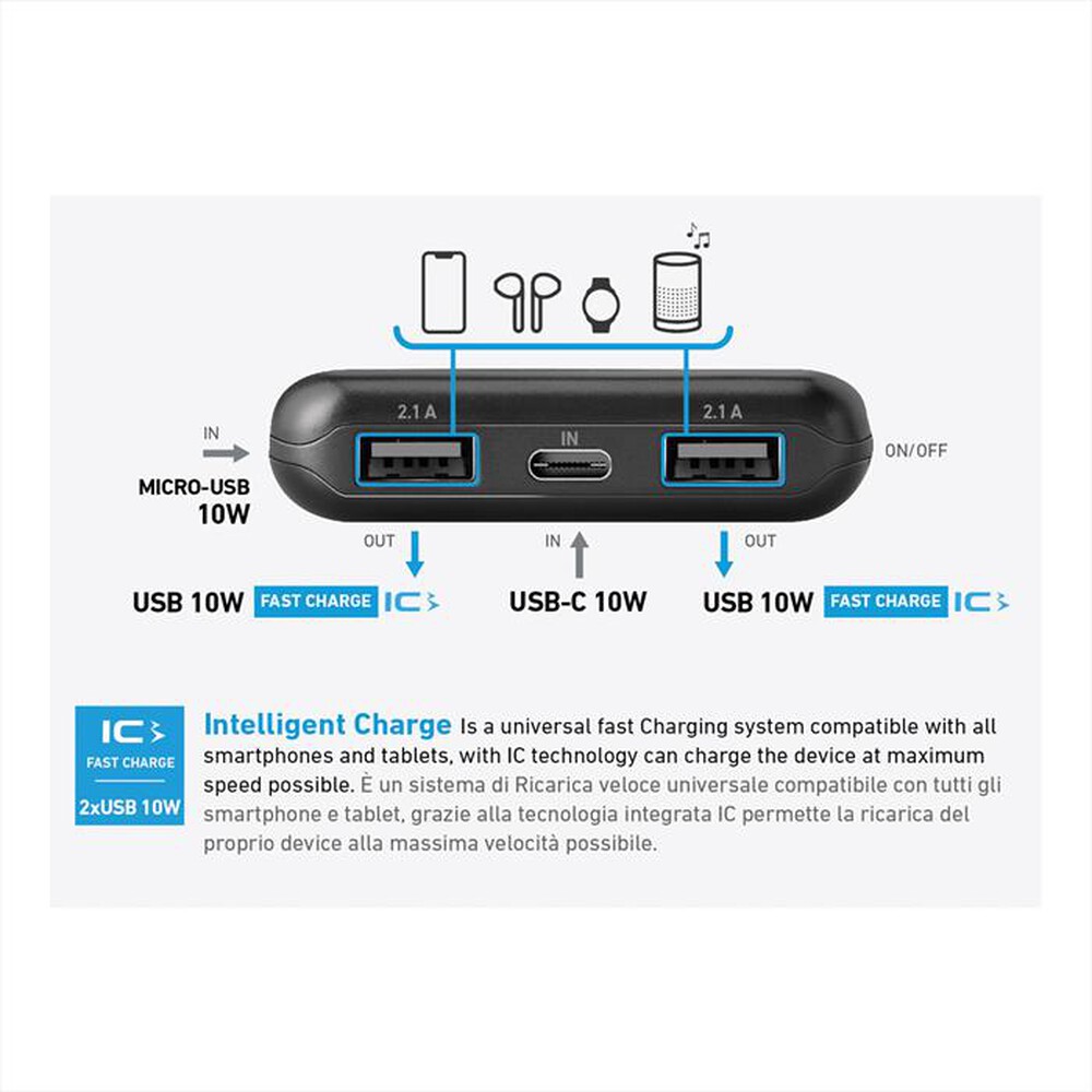 "SBS - Powerbank solare TTBB10000SK-Nero"