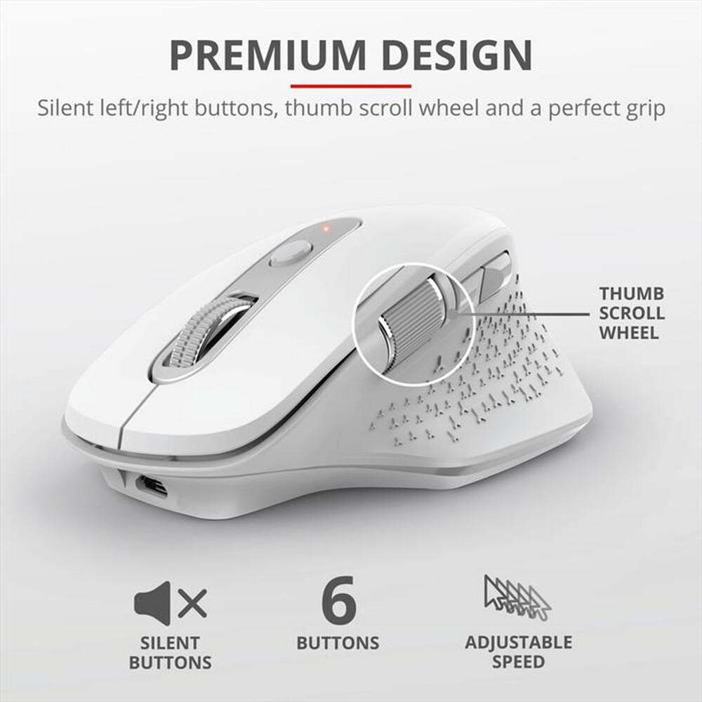 Immagine del prodotto TRUST - OZAA RECHARGEABLE MOUSE-White