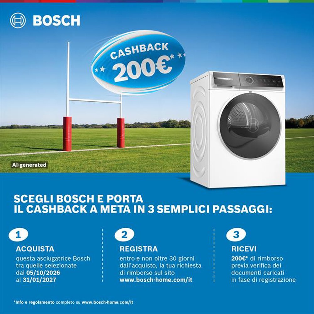 Immagine del prodotto BOSCH - Asciugatrice WRB247C0IT 9Kg Classe A-Bianco