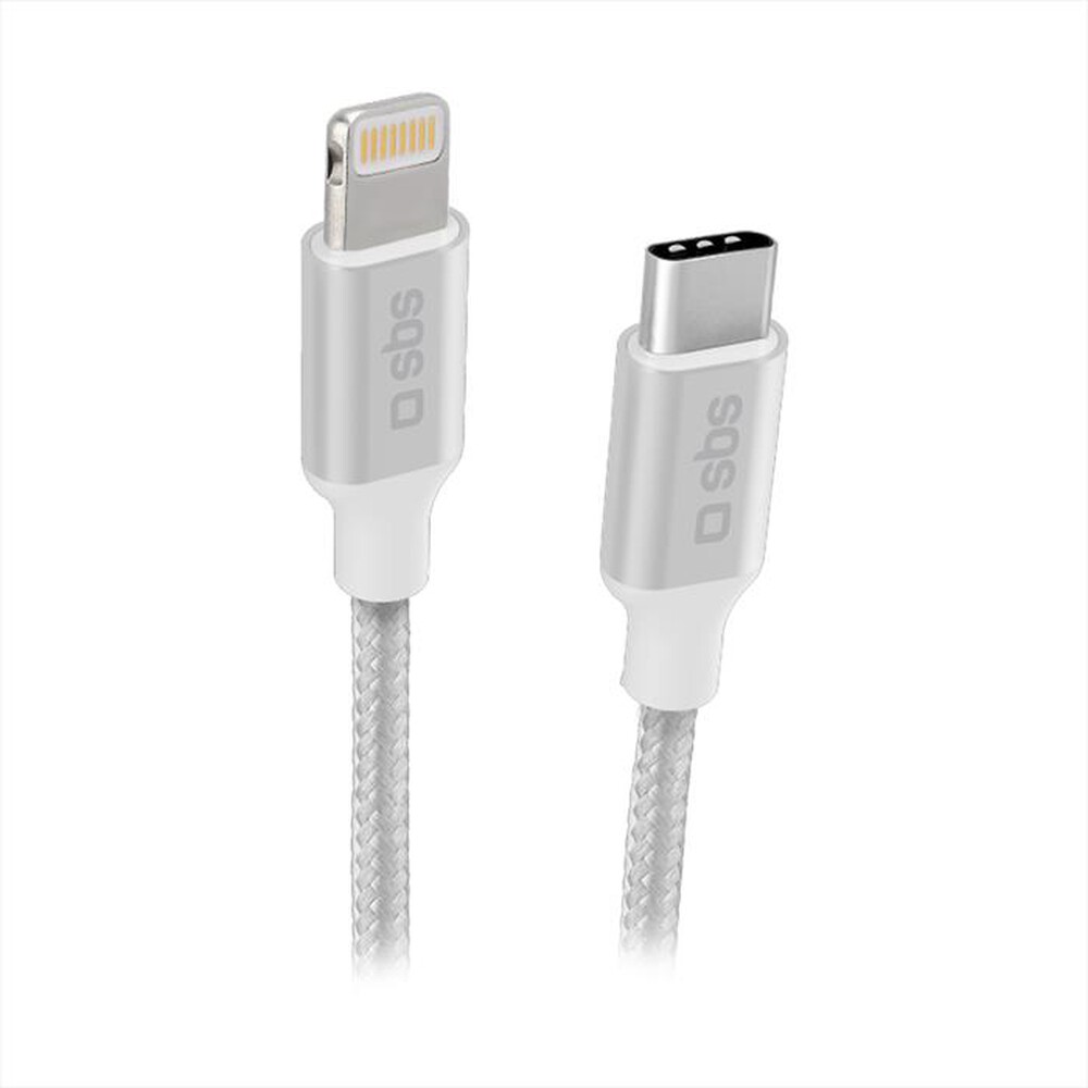 "SBS - Cavo USB-C - Lightning braided TECABLELIGTC1BW-Argento"