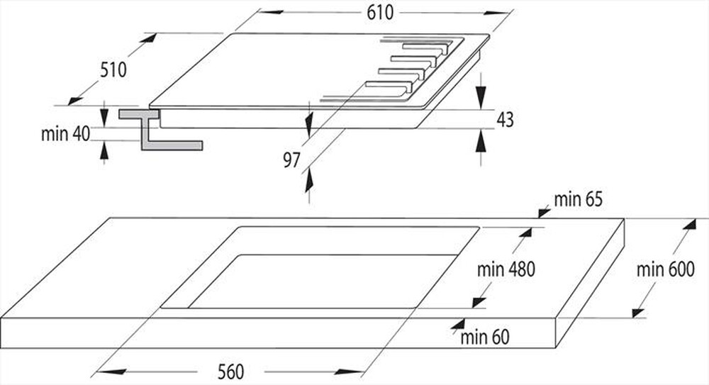Immagine del prodotto HISENSE - Piano cottura a gas GG643B 60 cm-Vetro nero