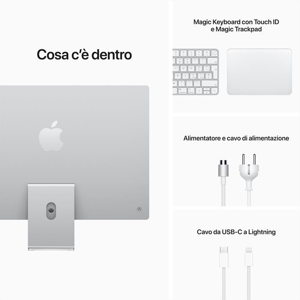 Immagine del prodotto APPLE - iMac 24" display Retina 4,5K M1 256 GPU 8CORE 2021-Argento