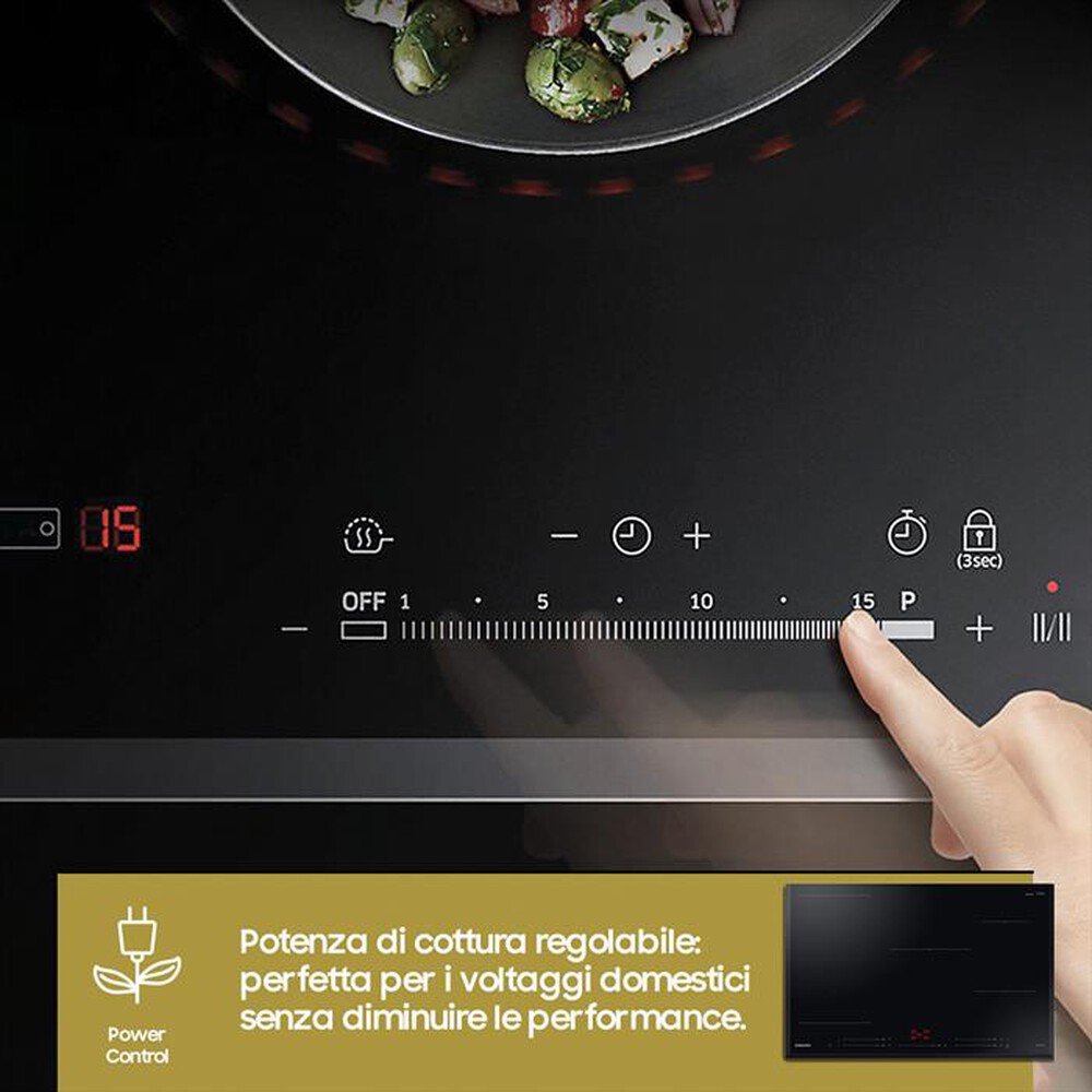 "SAMSUNG - Piano cottura induzione NZ85C5047KK/U1 80 cm-nero"