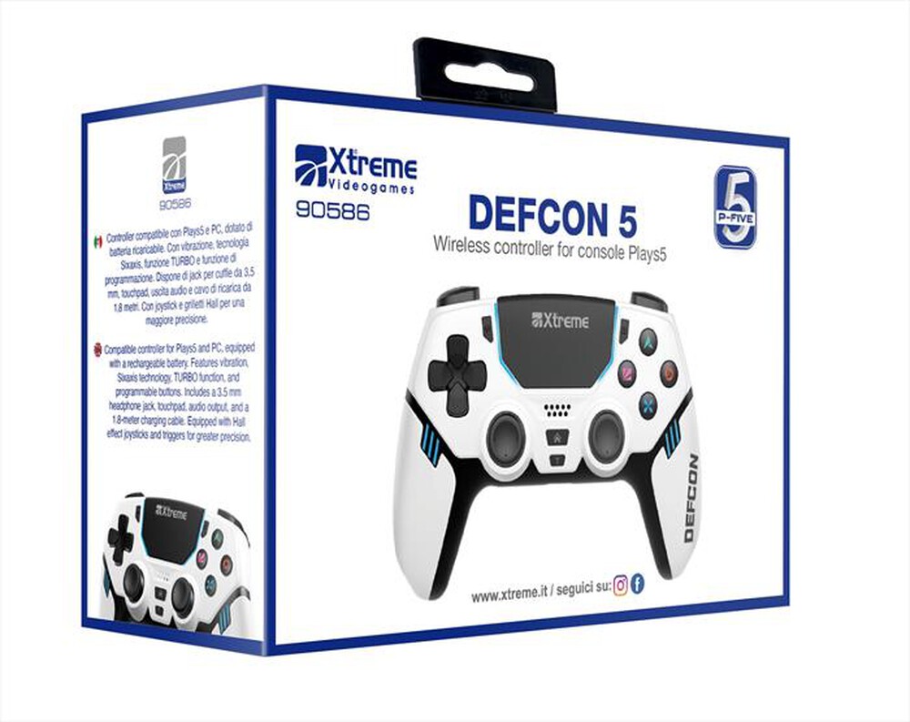 Immagine del prodotto XTREME - PAD SENZA FILO BT DEFCON COMPATIBILE PS5 90586-bianco