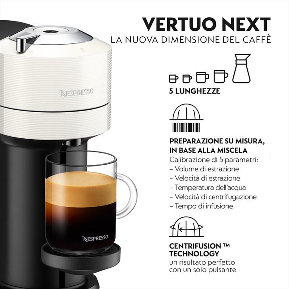 "DE LONGHI - VERTUO NEXT NESPRESSO ENV120.W MACCHINA PER CAFFÈ-Bianco"