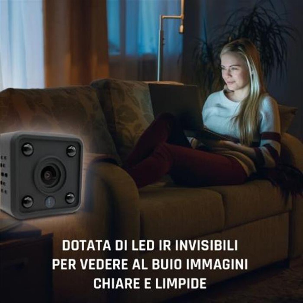 "ISNATCH - HEYCAM MINI - MINI TELECAMERA WI-FI DA INTERNI HD-Nero"