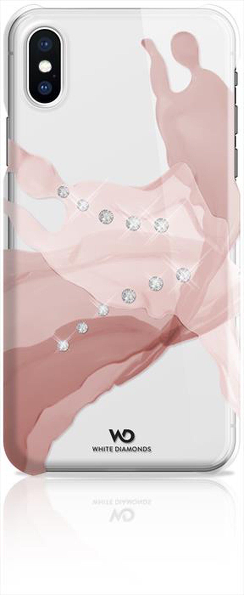"WHITE DIAMOND - 1370LIQ56 LIQUIDS COVER IPHONE X-TRASPARENTE ROSA/TPU"