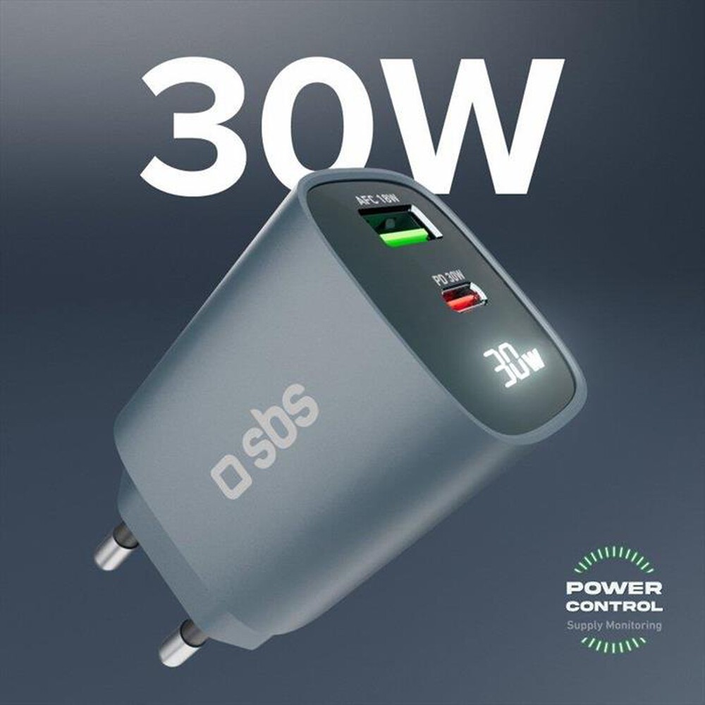 Immagine del prodotto SBS - Caricabatterie da muro TETRGANLCD1USB1C30B-Blu