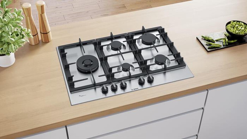"BOSCH - Piano cottura a gas PCS7A5B90 5 fuochi 75cm-Acciaio inox"