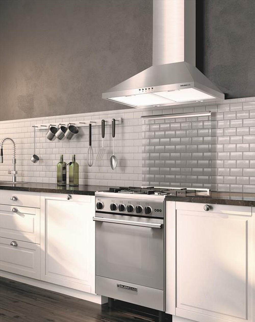 "GLEM GAS - Cappa decorativa a parete GHP645IX-INOX"