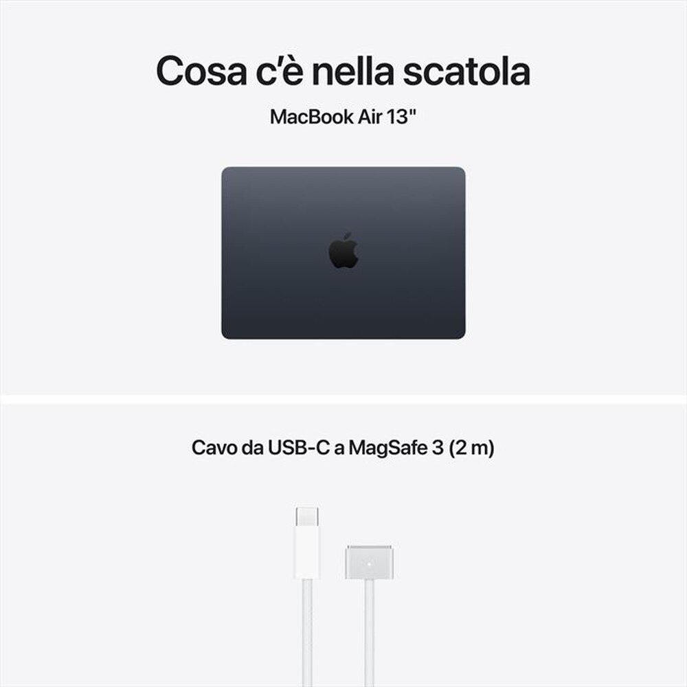 Immagine del prodotto APPLE - MacBook Air 13" M5 Core 10 CPU 10 GPU 16GB 1TB SSD-Mezzanotte