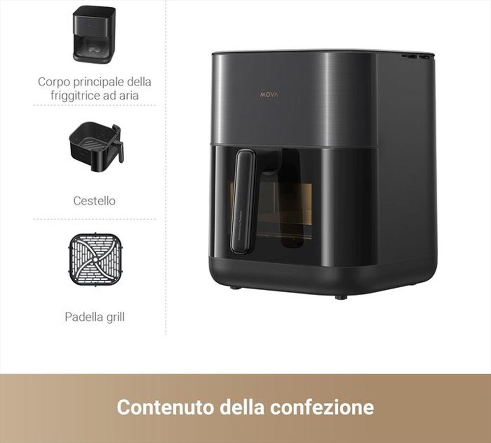 "DREAME - Friggitrice aria MOVA AEROCHEF FD10 PRO AIR FRYER-Nero"