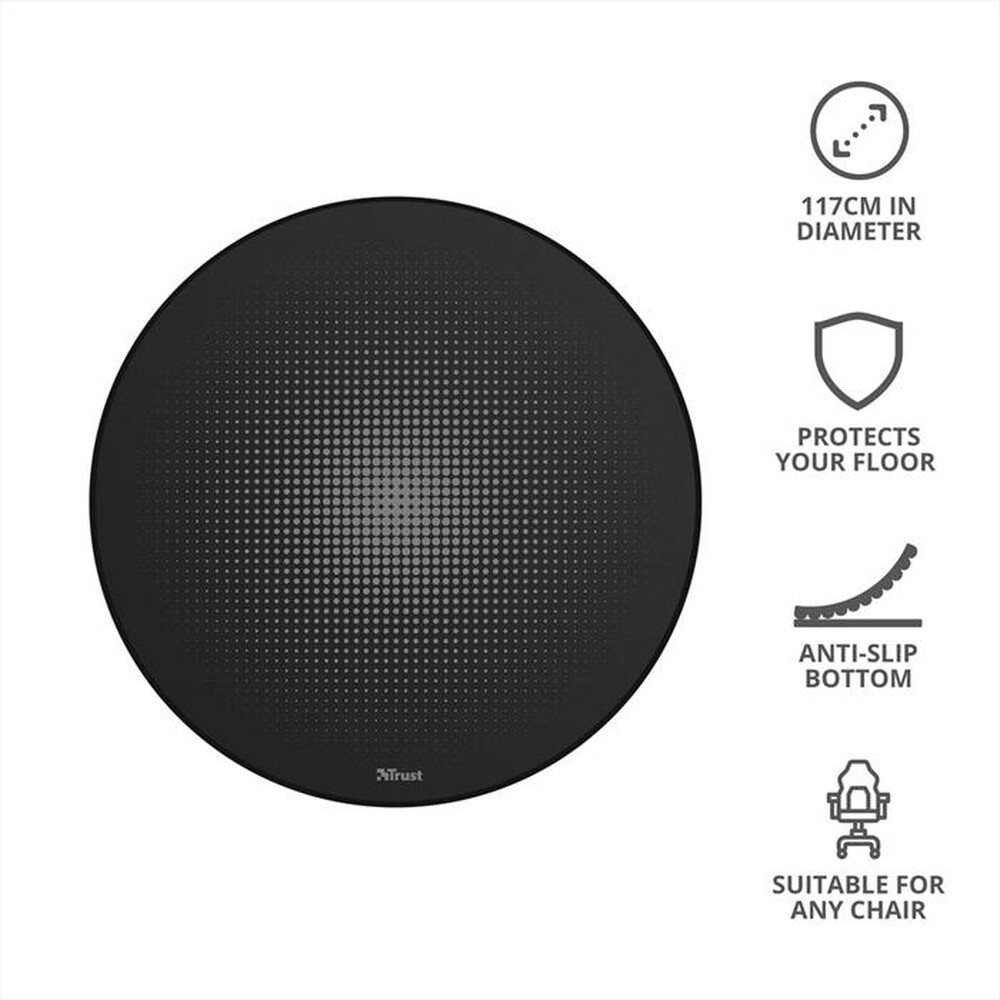 "TRUST - MIKA ROUND FLOOR MAT-Black"