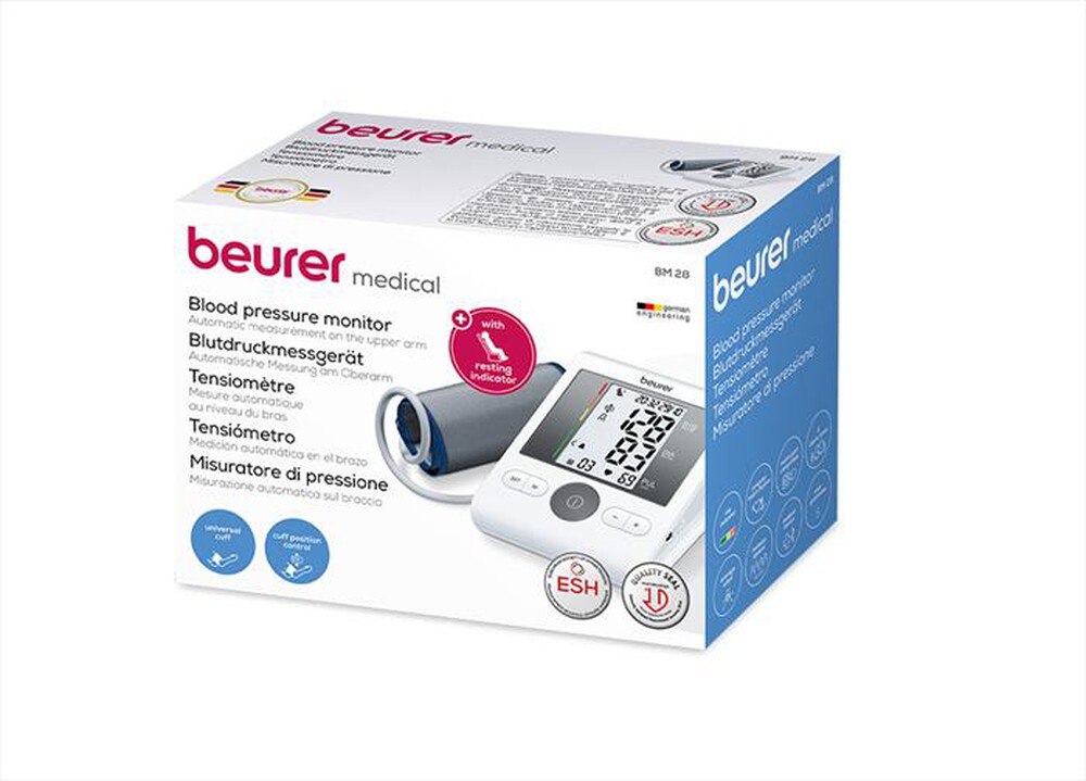 "BEURER - BM 28 ONPACK Misuratore di Pressione da braccio-Bianco/Grigio"