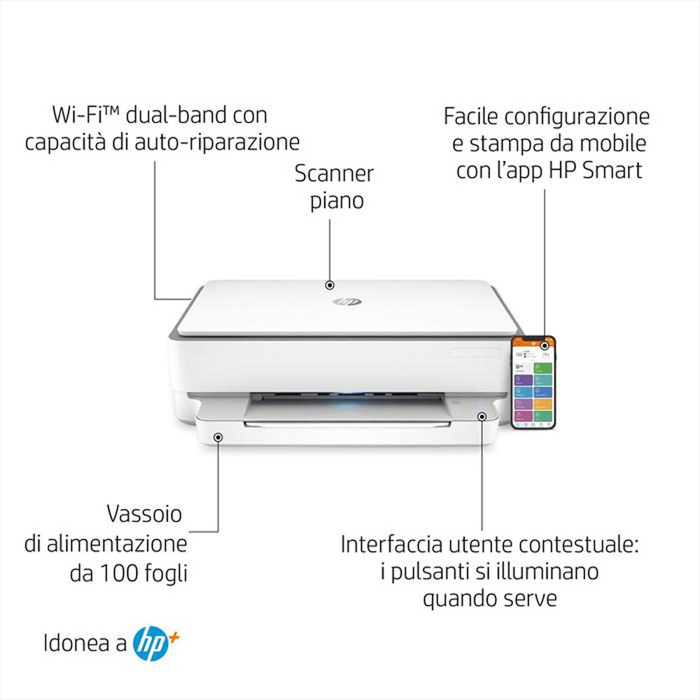 "HP - ENVY 6030E 3 MESI DI INCHIOSTRO CON HP+-Cement"
