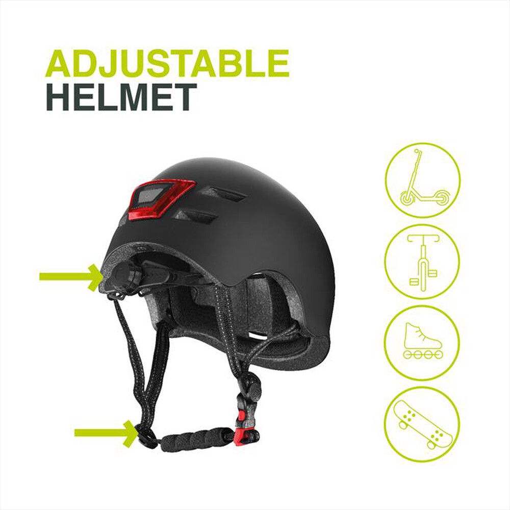 Immagine del prodotto NEWRBAN - Casco per adulti con led Taglia M NEWMLEDHELMETMK-Nero