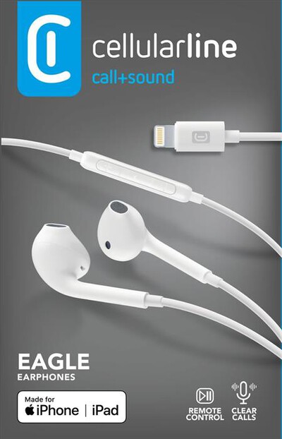 CELLULARLINE - Auricolare con filo AUEAGLEMFIIPHW-Bianco