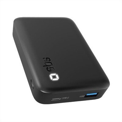 SBS - Powerbank compatto 10000mAh 10W LED-Nero