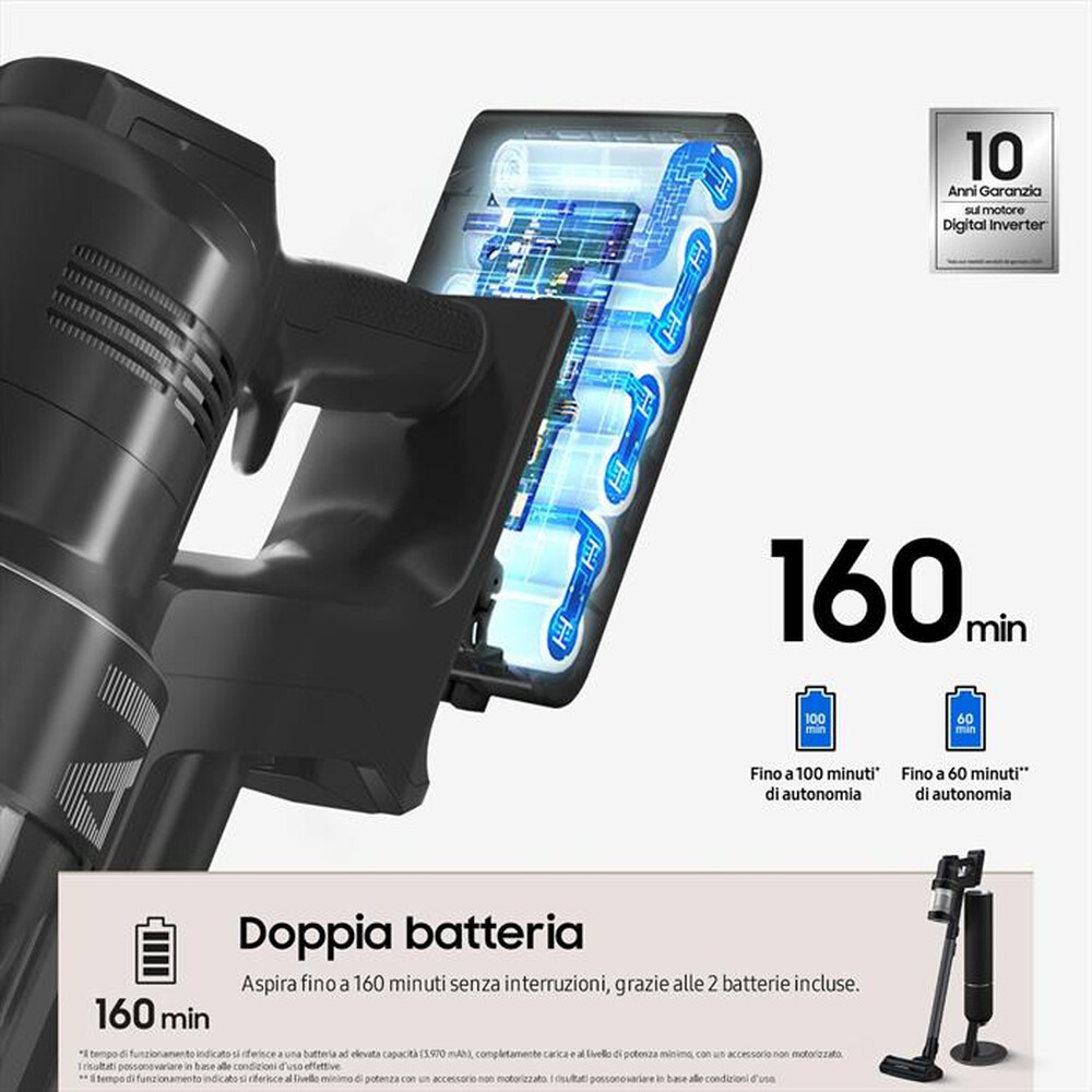 Immagine del prodotto SAMSUNG - Scopa elettrica VS90F40DEK/WA-Satin black