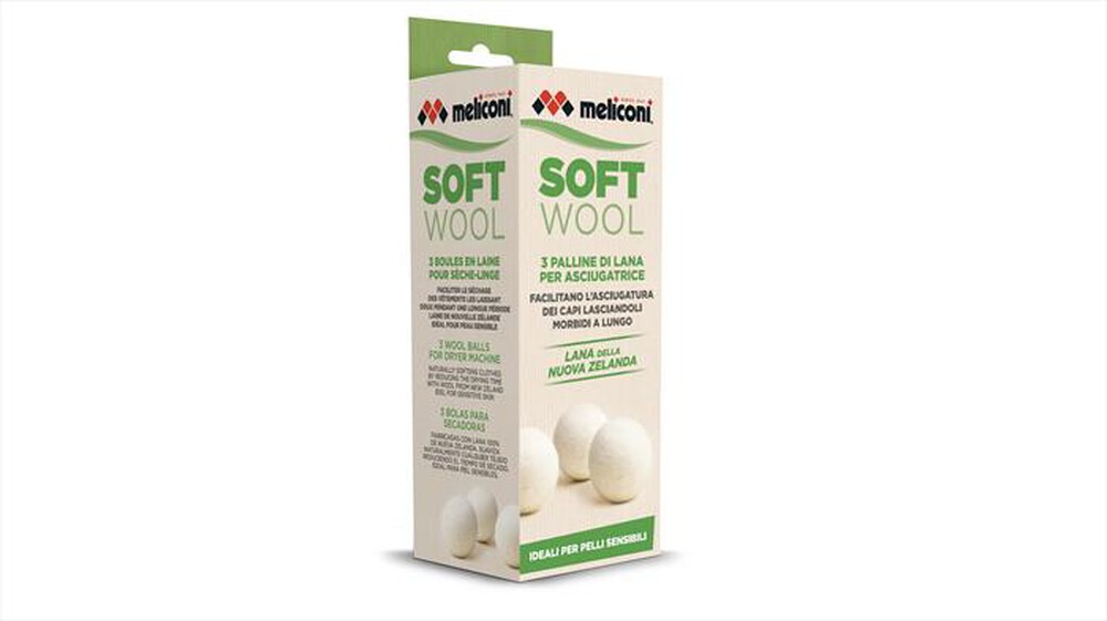 Immagine del prodotto MELICONI - Sfere in lana per asciugatrice SOFT WOOL 3 PZ-Lana neozelandese