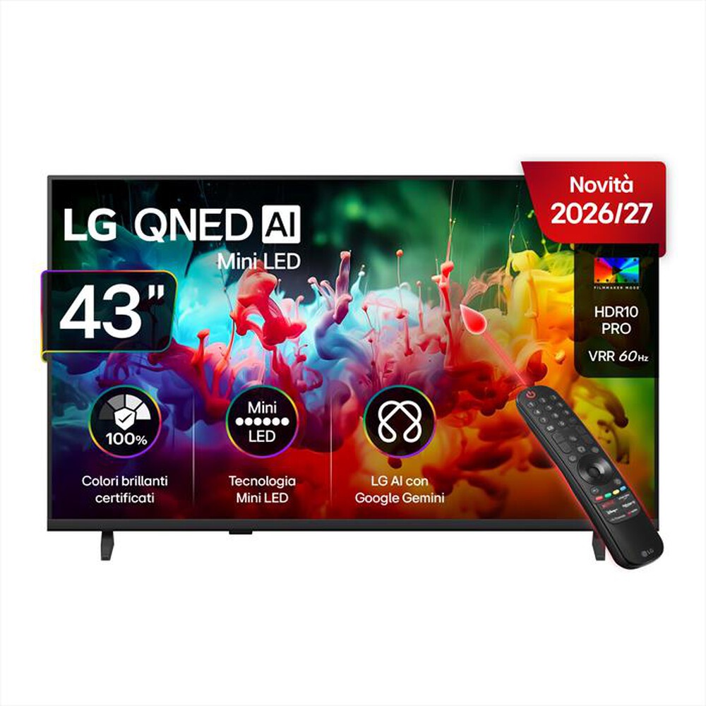 Immagine del prodotto LG - Smart TV 43" QNED AI MINILED QNED70B 43QNED70B6C-Charcoal Black