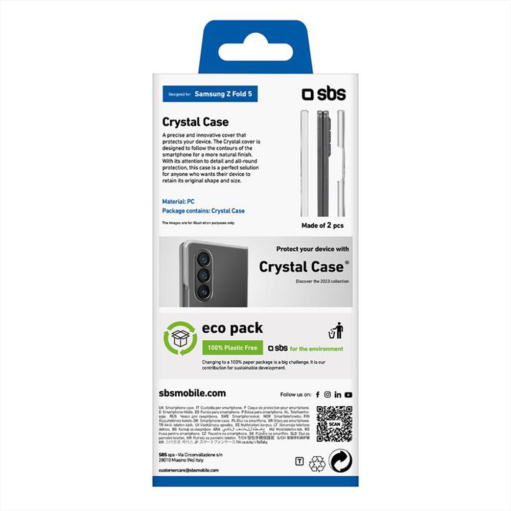 Immagine del prodotto SBS - Cover TECOVSAZFOLD5T per Samsung Z Fold 5-Trasparente