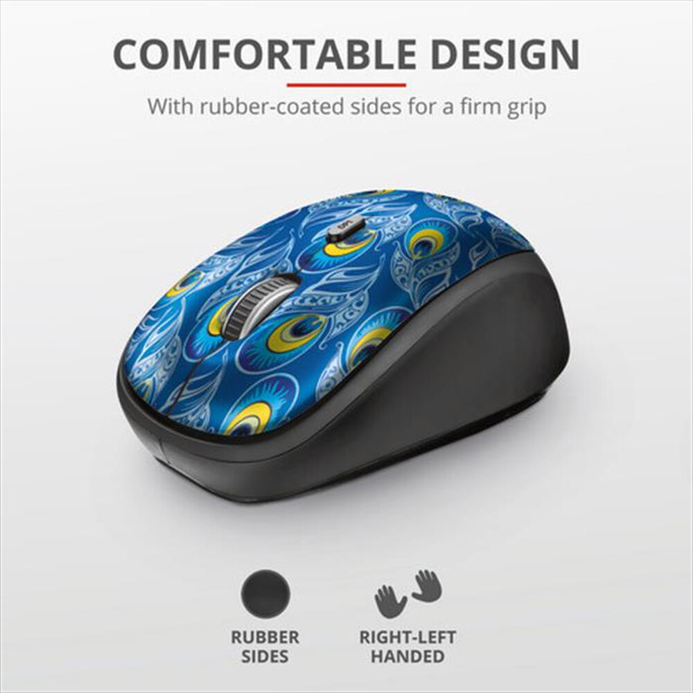 "TRUST - YVI WIRELESS MOUSE-Peacock"
