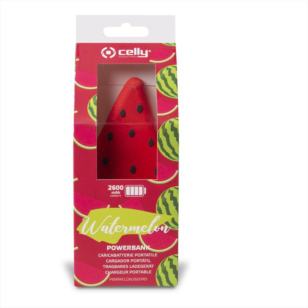 "CELLY - PBWMELON2600RD-PB 2600 FOOD WATERMELON-Rosso/Plastica"