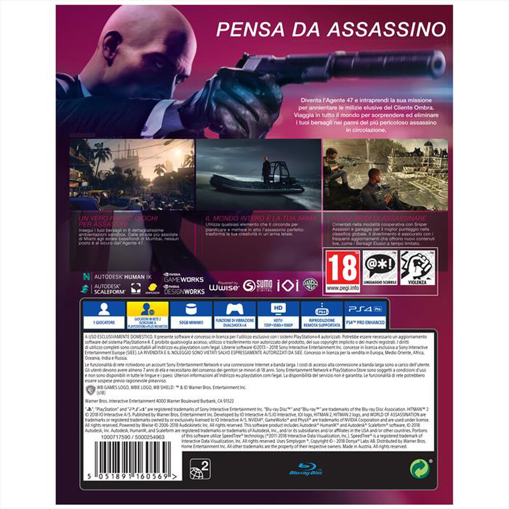Immagine del prodotto WARNER GAMES - HITMAN 2 PS4