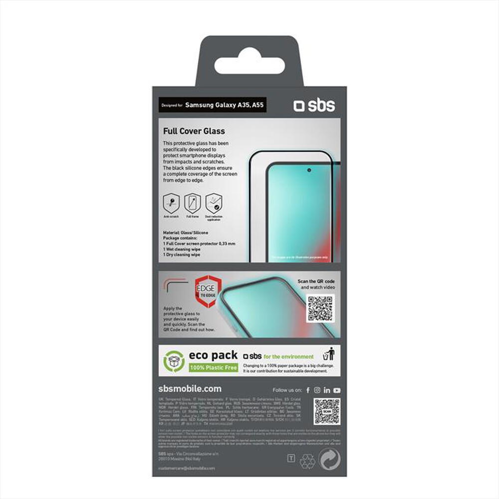 Immagine del prodotto SBS - Screen protector TESCRFCSAA35 per Samsung A35-Nero