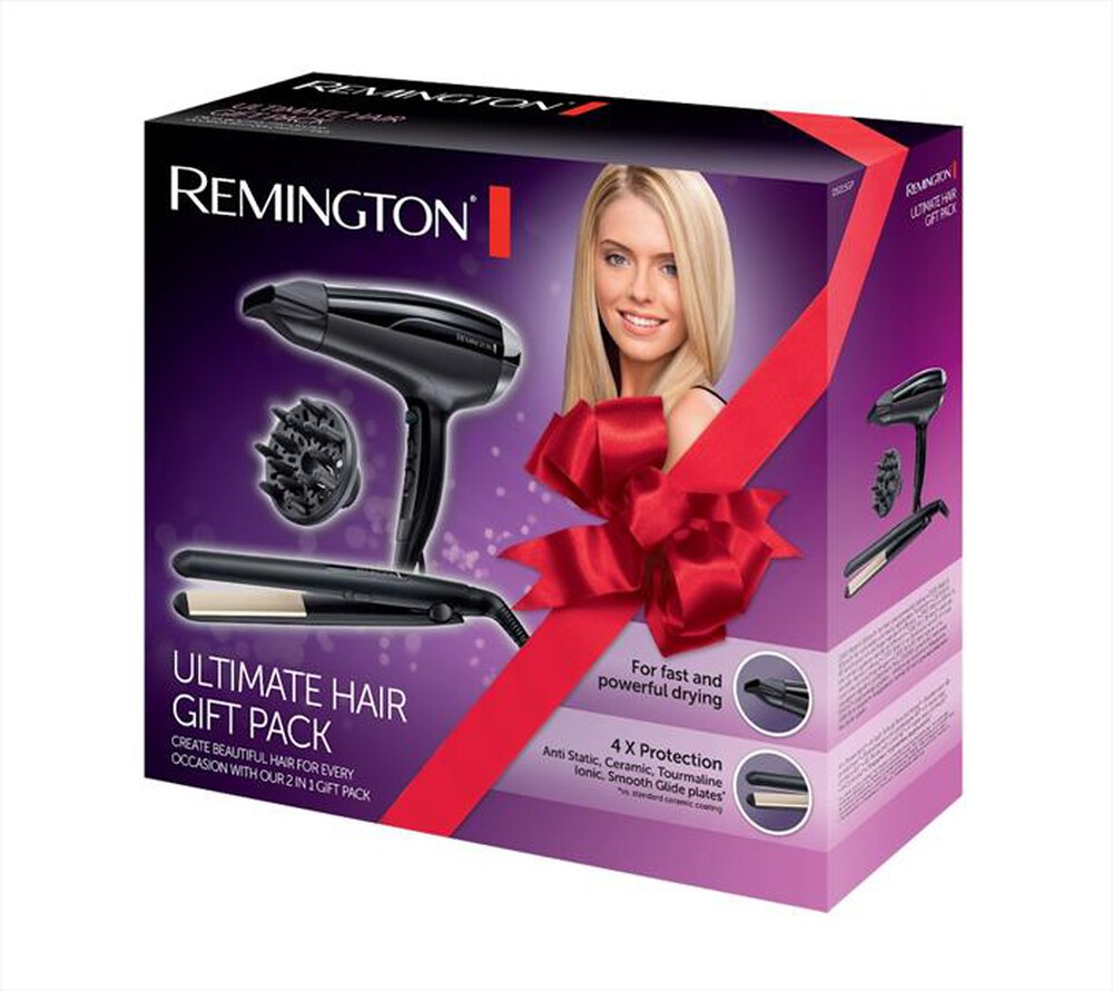 "REMINGTON - D5215+S1510 Ultimate Hair Gift Pack-nero"