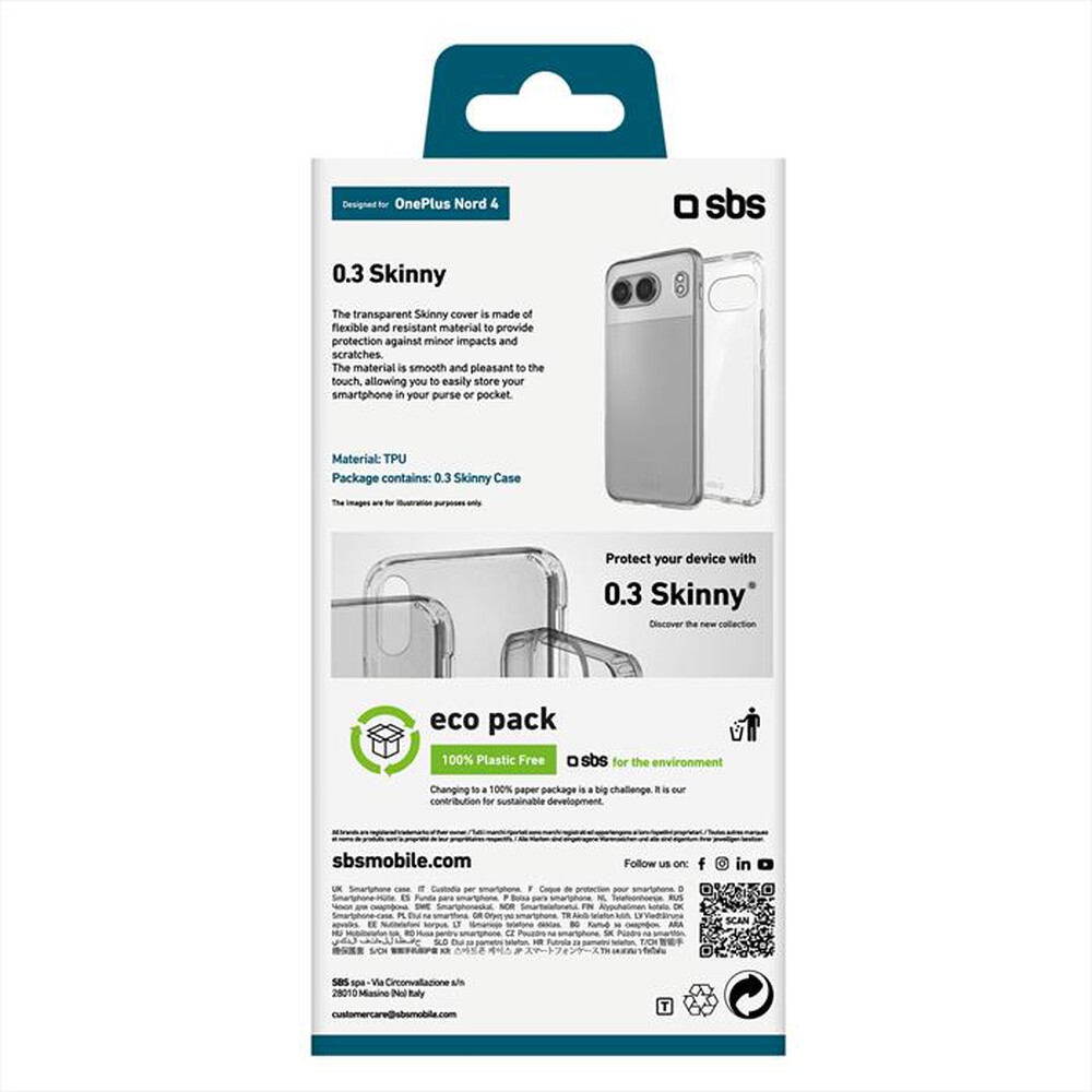 Immagine del prodotto SBS - Cover Skinny OnePlus Nord 4 TESKINONPN4T-Trasparente