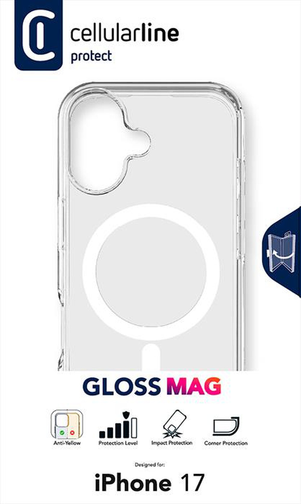 Immagine del prodotto CELLULARLINE - Custodia GLOSS MAG per IPHONE 17-Trasparente