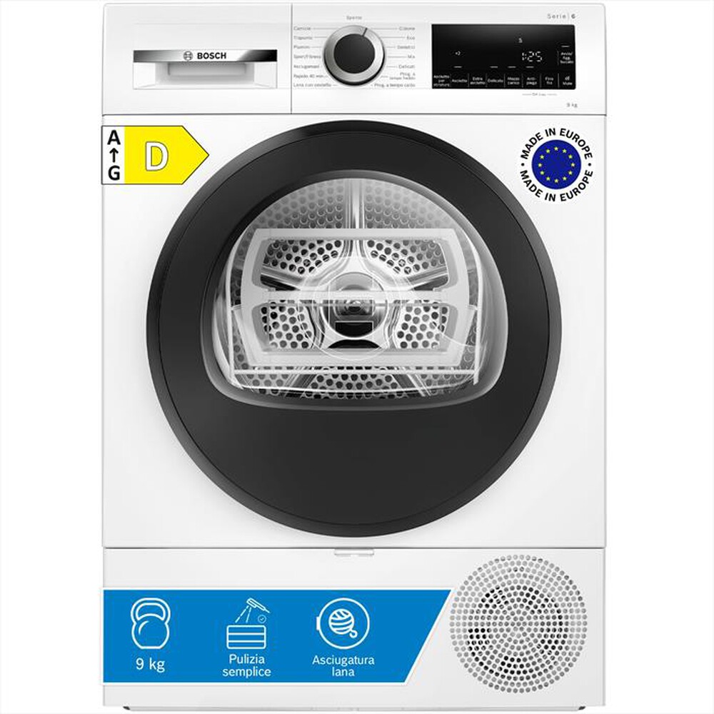 BOSCH - Asciugatrice Serie 6 WQG24201IT 9Kg Classe D-Bianco