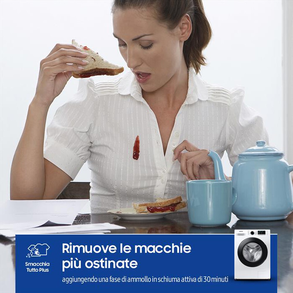 Immagine del prodotto SAMSUNG - Lavatrice WW80AGAS21AEET 8 Kg Classe E-BIANCO OBLO' NERO