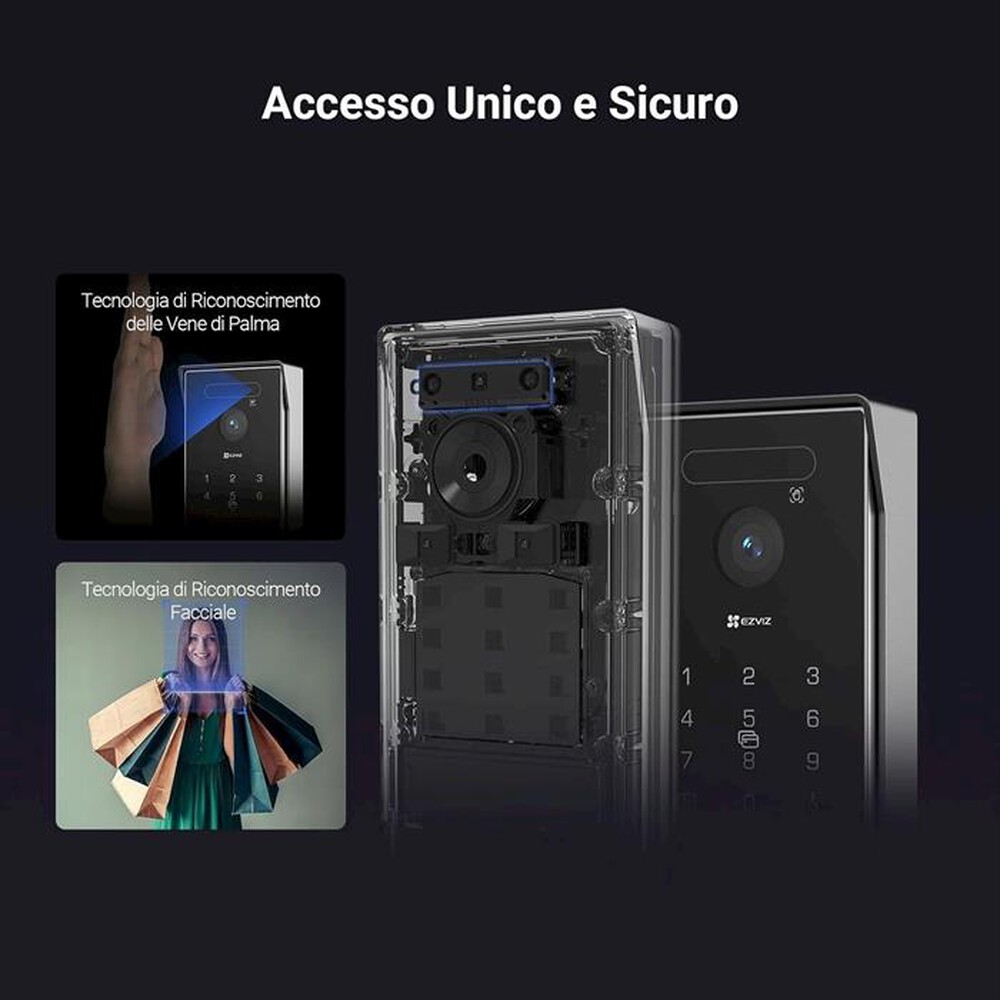 Immagine del prodotto EZVIZ - Videocitofono 4K analisi vene palmari HP7 PRO-Argento