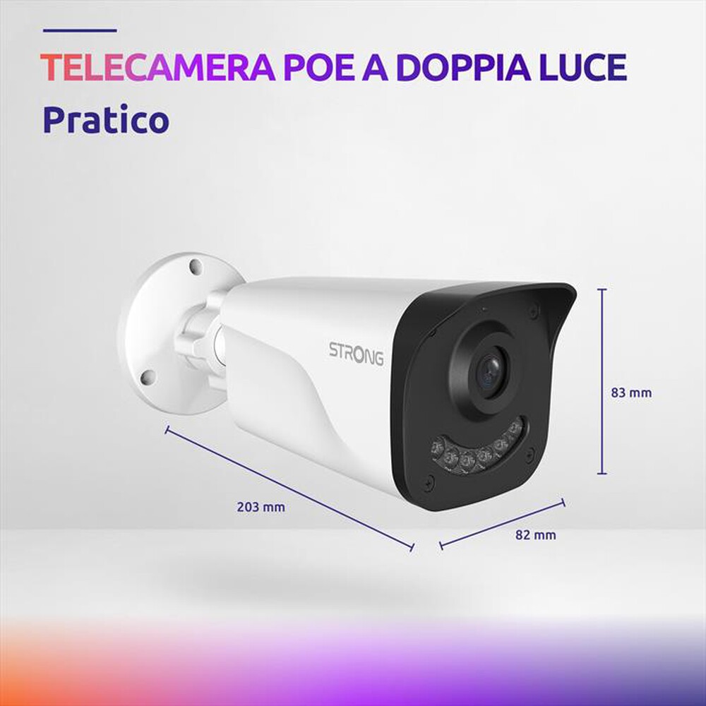 "STRONG - Telecamera PoE IP67 a doppia luce BUL05DL0-P-bianco"