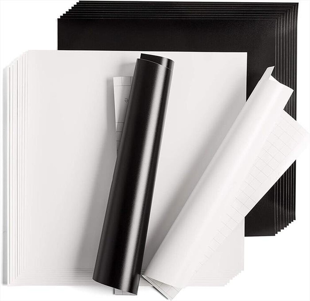 "CRICUT - VINILE PREMIUM REMOVIBILE - 20 FOGLI-Bianco e nero"