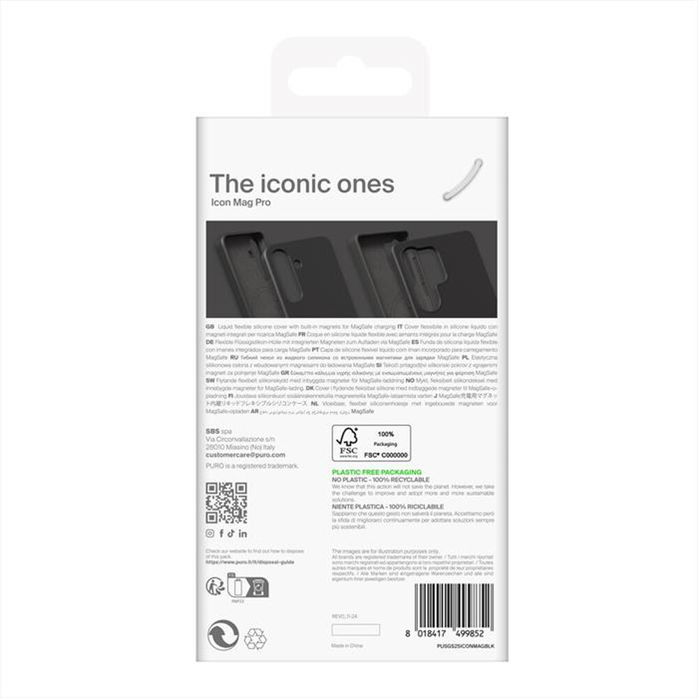 Immagine del prodotto PURO - Cover PUSGS25UICONMAGBLK Samsung Galaxy S25 Ultra-Nero