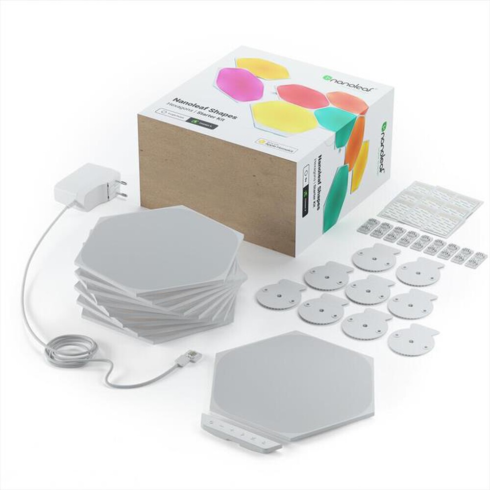 "NANOLEAF - Shapes Smarter KIT - 9 esagoni luminosi (lampade)-WHITE"