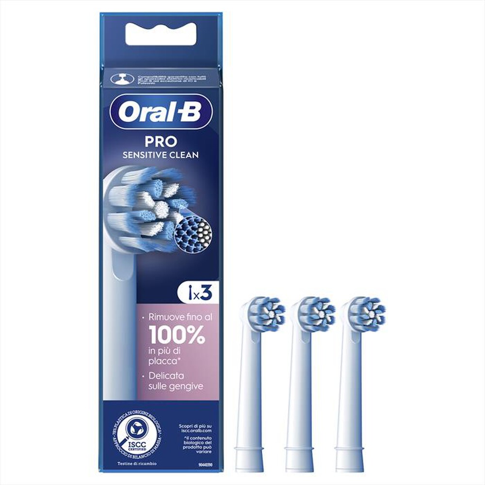 "ORAL-B - TESTINE PRO SENSITIVE CLEAN 3 TESTINE-BIANCO"
